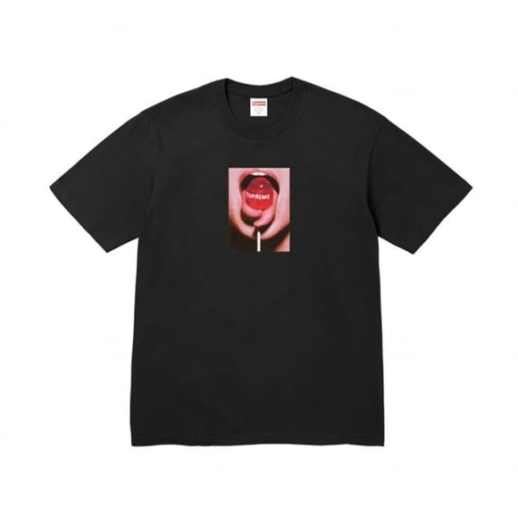 SUPREME Limited Edition Black Lollipop Short Sleeve Tee Shirt Size Medium/Large - Picture 10 of 15